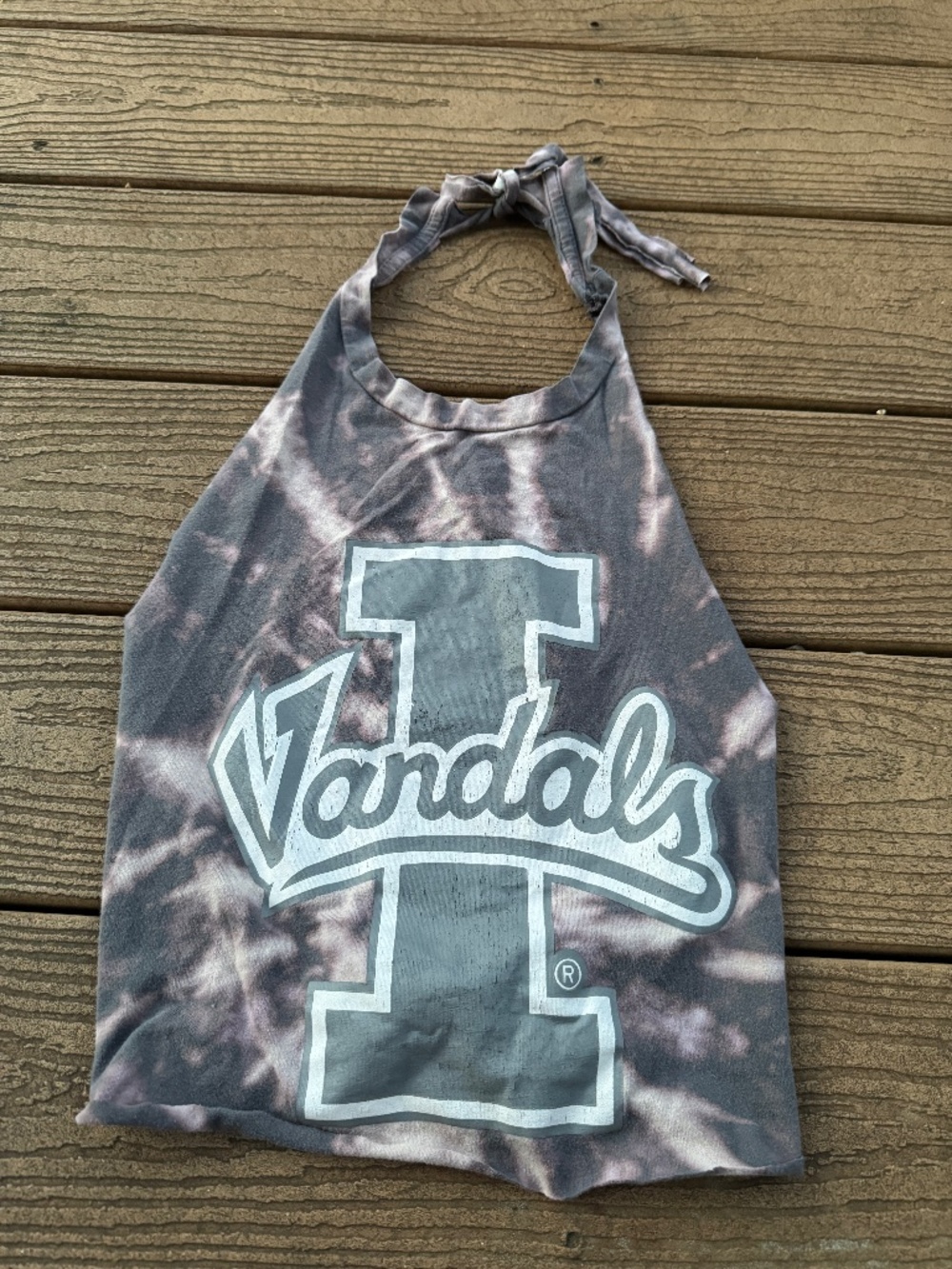 Idaho Vandals vintage reworked tie dye halter top one size